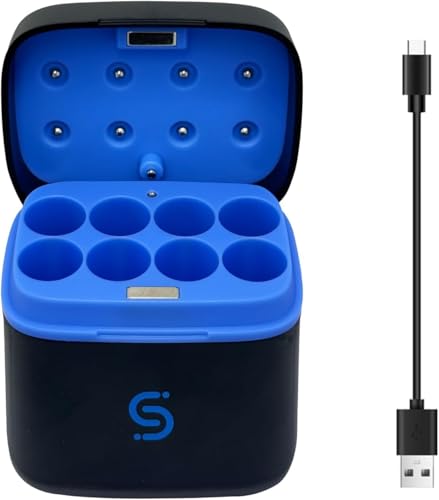 Huachuang Chargeur rapide AA 8 emplacements type C piles rechargeables AA NI-MH, NI-CD et lithium, affichage LED intelligent, sac magnétique portable, multi-protection.