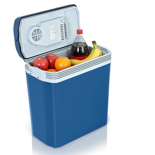 Koozam K-Box Electric Cooler & Warmer with Handle | 24L Portable Thermoelectric Unit – Keeps Food & Drinks Hot or Cold | 110V AC Home Power & 12V Car Adapter for Camping, Travel & Picnics
