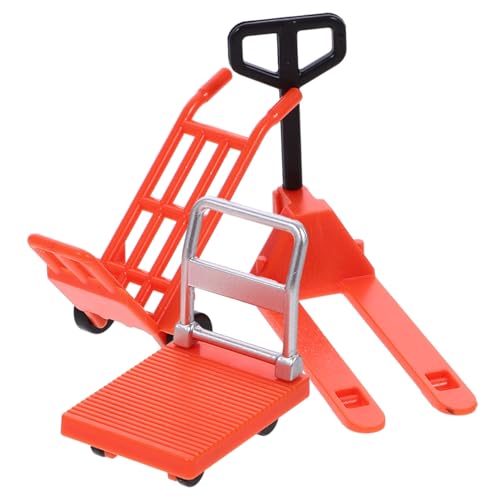 FUNOMOCYA Mini Chariot à Main pour Garçon Fille Set Miniature avec Chariot Élévateur Plateforme et Outils de Construction et pour Développement Créatif