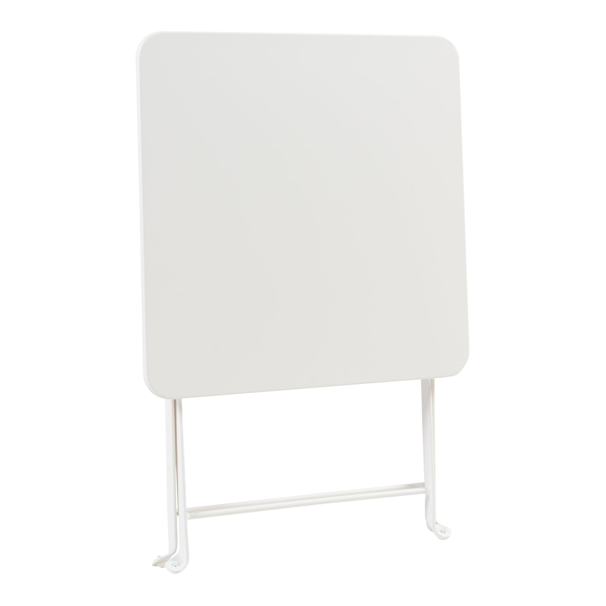 [en.casa] Table de Jardin Pliante Table Basse avec Plateau Carré pour Extérieur Jardin Terrasse Balcon Patio Camping Intérieur Capacité de Charge 15 kg Acier 45 x 40 x 40 cm Blanc
