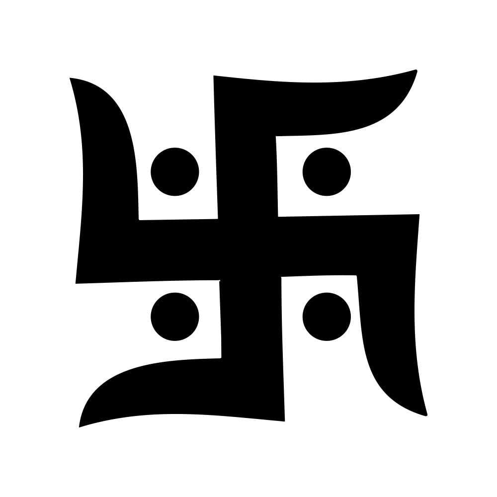 decalbazaar Vinyl Swastik Simple Glossy Wall Glass Vehicle Sticker 10 x 10 Inches Black