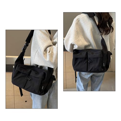 Stylish Canvas Crossbody Crescent Bag for Women, Medium Lightweight Hobo Bag2