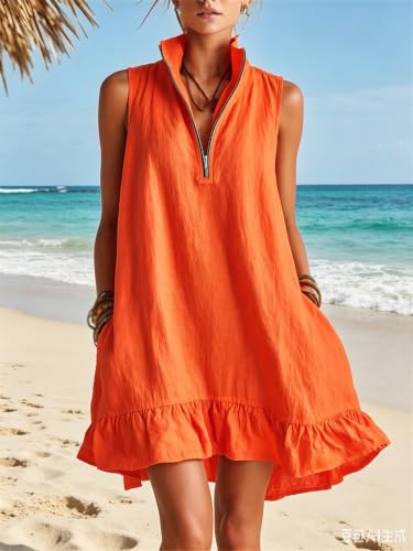 Robe courte mini anti-chaleur fluide et ample pour camoufler les complexes avec style - 2