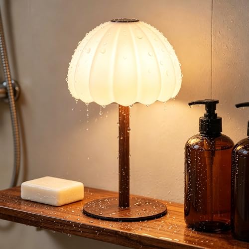 PAIRIER Waterproof Mood Shower Lampe Kabellose Duschlampe Wiederaufladbare Wolkenlampe (IP65) Touch Dimmbare Schreibtischlampe mit 4500-mAh-Akku und Farbwechsel-Funktion für Duschkabinen Badezimmer