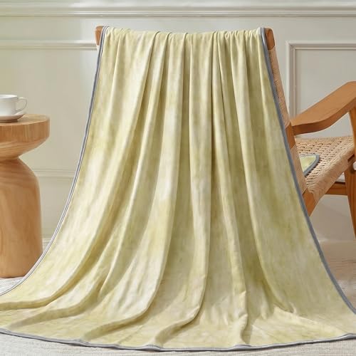 Image of Guohaoi Cooling Throw Blanket for Hot Sleepers, Twin Size 90''x108'' Lightweight Breathable Summer Bed Blanket for Couch, Arc-Chill Q-Max >0.5 Cool Fiber, Lightweight Blanket Yellow