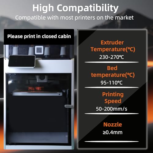 Image of 3DHoJor ABS Filament 1.75mm, ABS 1kg Spool (2.2lbs),3D Printer Filament,Dimensional Accuracy + /- 0.03 mm, Fit Most FDM Printer-Clear