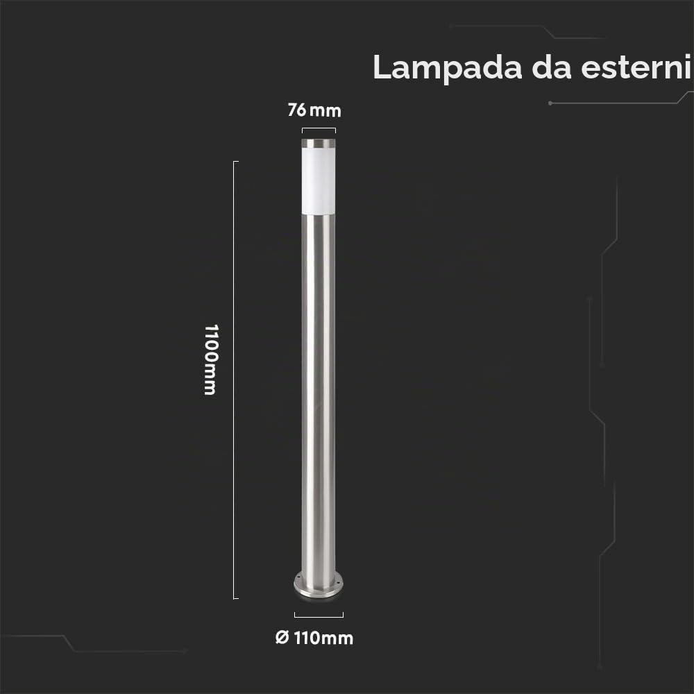V-TAC PALETTO DA ALLUMINIO 110CM IP44 E27 VT-838 8962