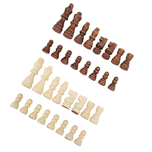 ZJchao Chess Pieces, 32PCS International Chess Pieces Dual Color Wooden Wooden Figures Children Entertainment Toys