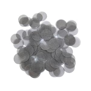 100pcs Pipe screens,screens for pipes for weed,3/4 Inch Pipe Filters,100pcs Premium Stainless Steel Pipe Screens (100 silvery)