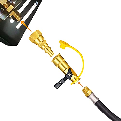 Mensi 1/4" Quick Connect Propane Disconnect Universal Adapter Kit Convert Regulator With 3/8" Female Flare To Quick-Release Connection #TOP5