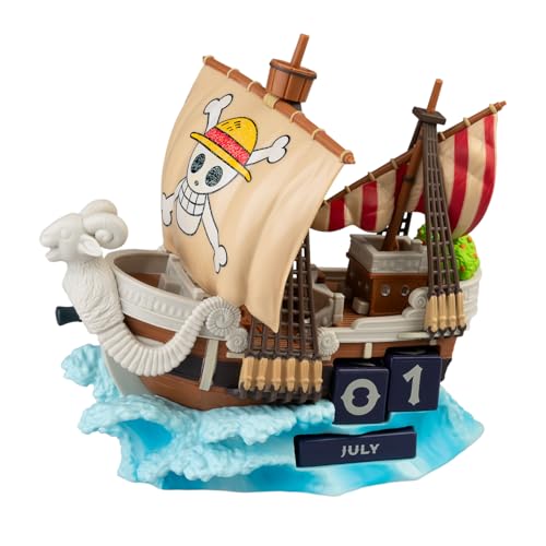 Calendario perpetuo 3D One piece Going Merry - Figuras One Piece manga para Decoración habitación │ Calendario sobremesa Decorativo con bloques Intercambiables : Merchandising Oficial