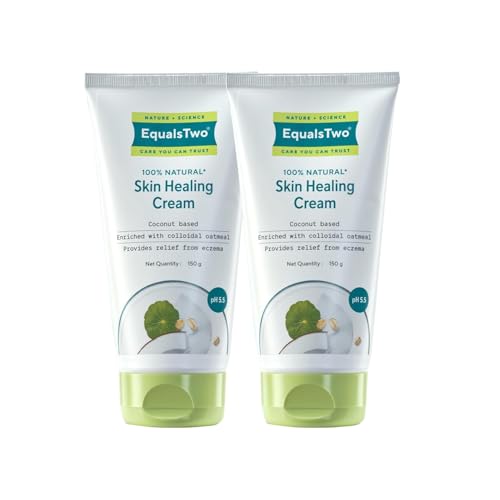 Image of EQUALSTWO by Zydus Skin Healing Cream for Baby & Mom - 150gm | Eczema Relief, Rash & Dry Itchy Skin | pH 5.5 | Dermatologist-Tested | Gentle Moisturizer for Sensitive, Red, Irritated Skin, (Pack 2)