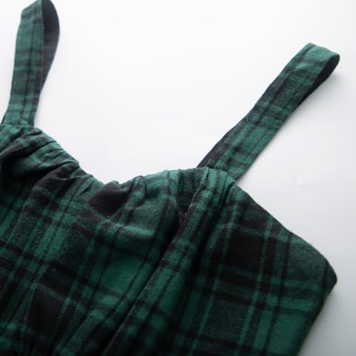 Belle Poque Womens 1950S Brown Green Black Gingham Sleeveless Spaghetti Strap Dress Autumn A-Line Cocktail Dress Medium thumb #1