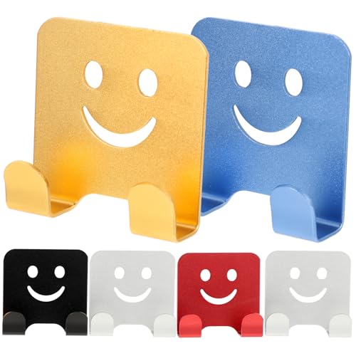 VOSAREA 6 Stück Wandhaken selbstklebend Edelstahl - Lächeln Haken Badezimmer selbstklebende Kinder Kleiderhaken bunt Klebehaken für Küche Bad Handtuch Mantel