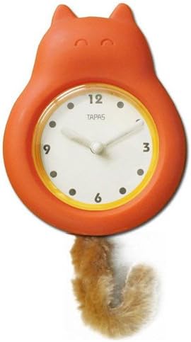 Long Ford Tail Pendulum Clock Swing Swing of the Pendulum Orange Cat design Clock Wall Clock
