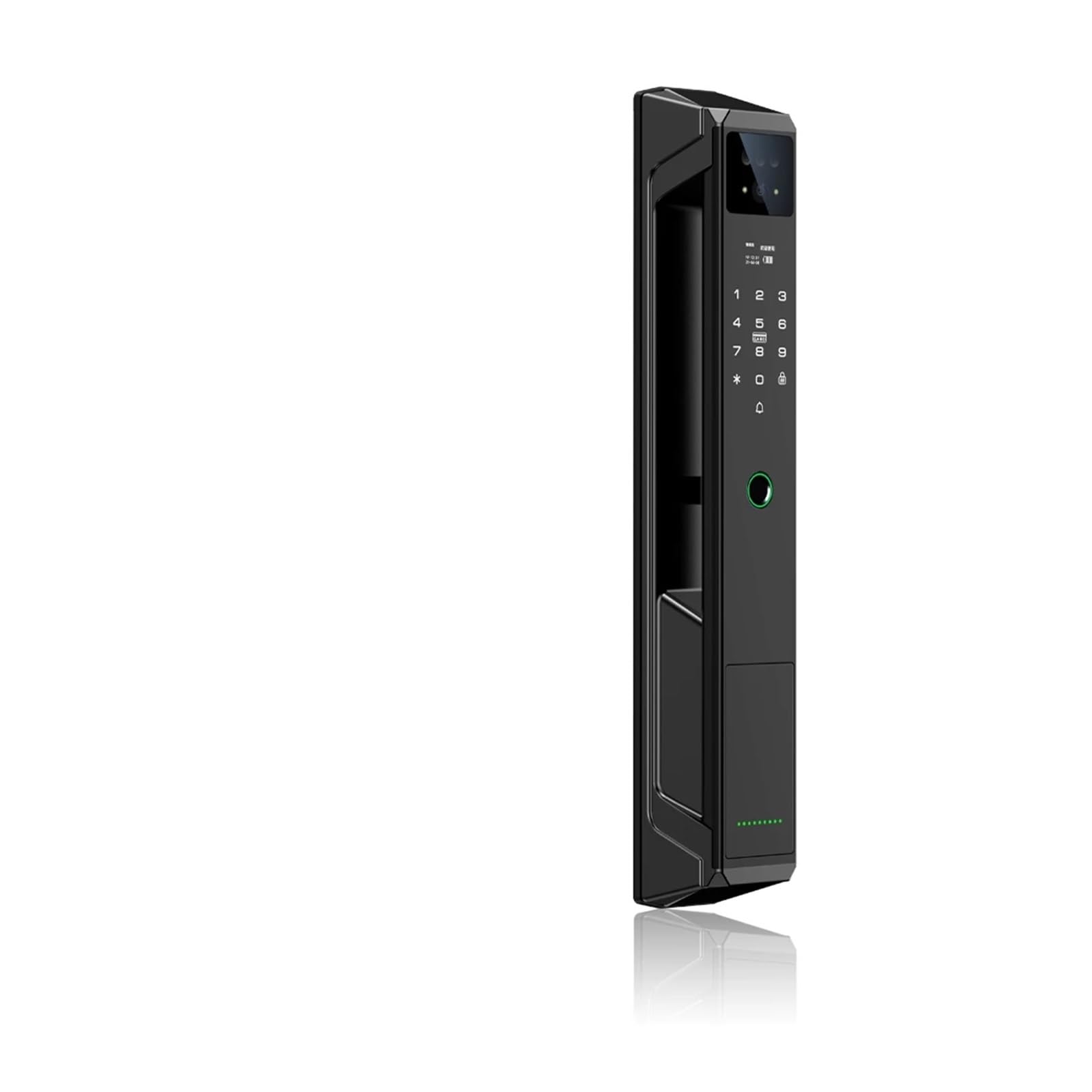 Serratura intelligente per porta, Smart Lock Videocitofono remoto Sblocco facciale multilingue for la sicurezza domestica(Noir,30 * 240)