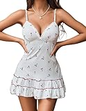 Avidlove Women Lingerie Lace Nightgown Sexy Sleepwear V Neck Chemise Nightwear Modal Babydoll Loungwear