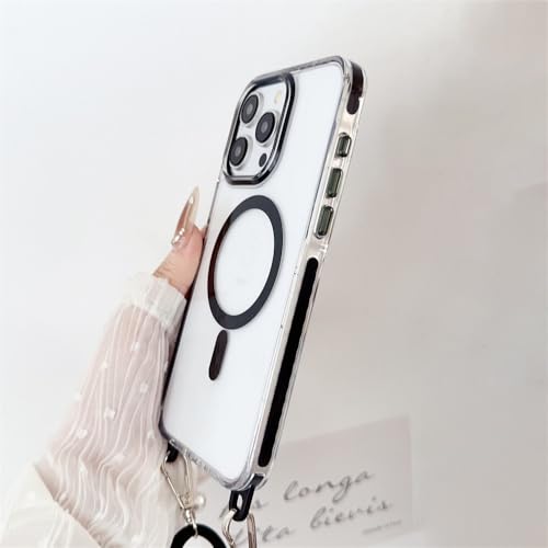 Coque transparente iPhone 12 Pro Max cordon collier blanc au design minimaliste épuré