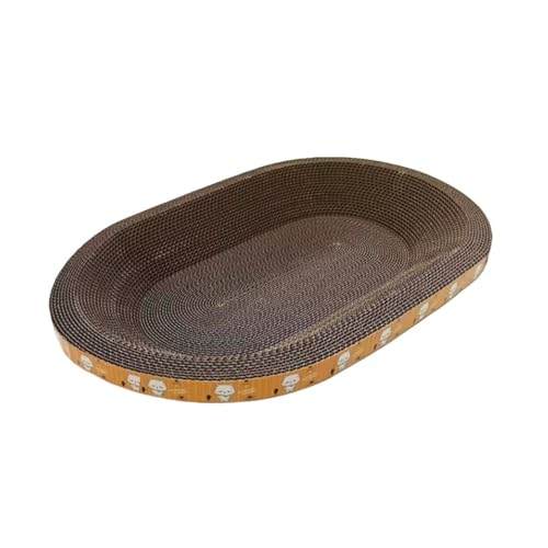 Griffoir pour chat ovale en carton ondulé (50x32x8 cm)