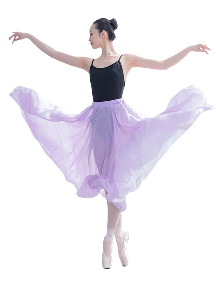 Gonna a Portafoglio da Balletto da Donna, Gonna Avvolgente da Danza Classica in Chiffon Donna, Multicolore(Purple)