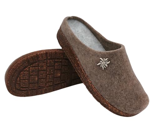 Primo Calzature Ciabatte Tirolesi da Donna, Pantofole Invernali da Casa,