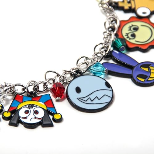 AMZ Digital Circus-Themed Bracelet – TADC-Series Inspired Pomnii Clown Character Beaded Wristband Gift for Fans2