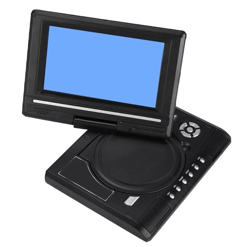 Lecteur DVD Portable 7 Pouces,LCD TV 16: 9 Prise en Charge AVI EVD DVD, SVCD, VCD, CD, CD-R/RW, Images JPG et MPEG-4, avec Lecteur De Carte Intégré pour Les...