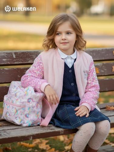 Girl’s Unicorn Fleece Full-zip Sequin Sleeves Jacket with Pocket3