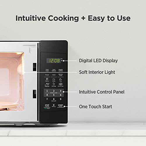 Product Image 6: COMFEE' EM720CPL-PMB Countertop Microwave Oven with Sound On/Off, ECO Mode and Easy One-Touch Buttons, 0.7cu.ft, 1050W , Black