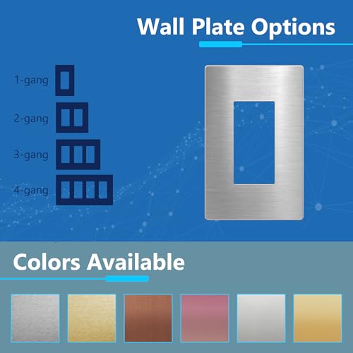 Image of LIDER Decorator Metal Wall Plate, Temperature and Impact Resistant, Screwless Cover, Modern Decoration Upgrade, Mid-Size 1-Gang 4.88 inch x 3.11 inch, LSMWP-31M-SS, UL Listed, Stainless Steel, 1-Pack