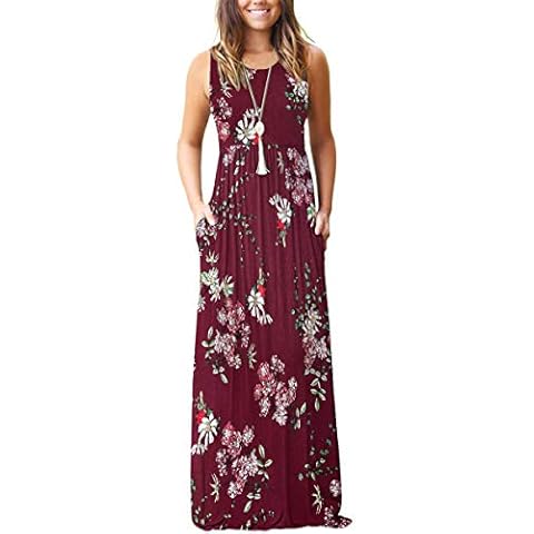 MOLERANI Women's Loose Plain Maxi Dresses Casual Long Dresses with Pockets - - X-Large Cover