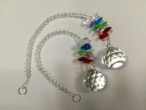 KUPOO Glass Crystal Ball Prism Rainbow Maker Chakra Hanging Suncatcher Window Sun Cacther for Gift Pack of 2??Rainbow Suncatcher (Glass Crystal Ball) - Thumbnail 2
