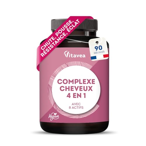 Complexe Cheveux 4en1 avec Biotine - Pousse de Cheveux,...