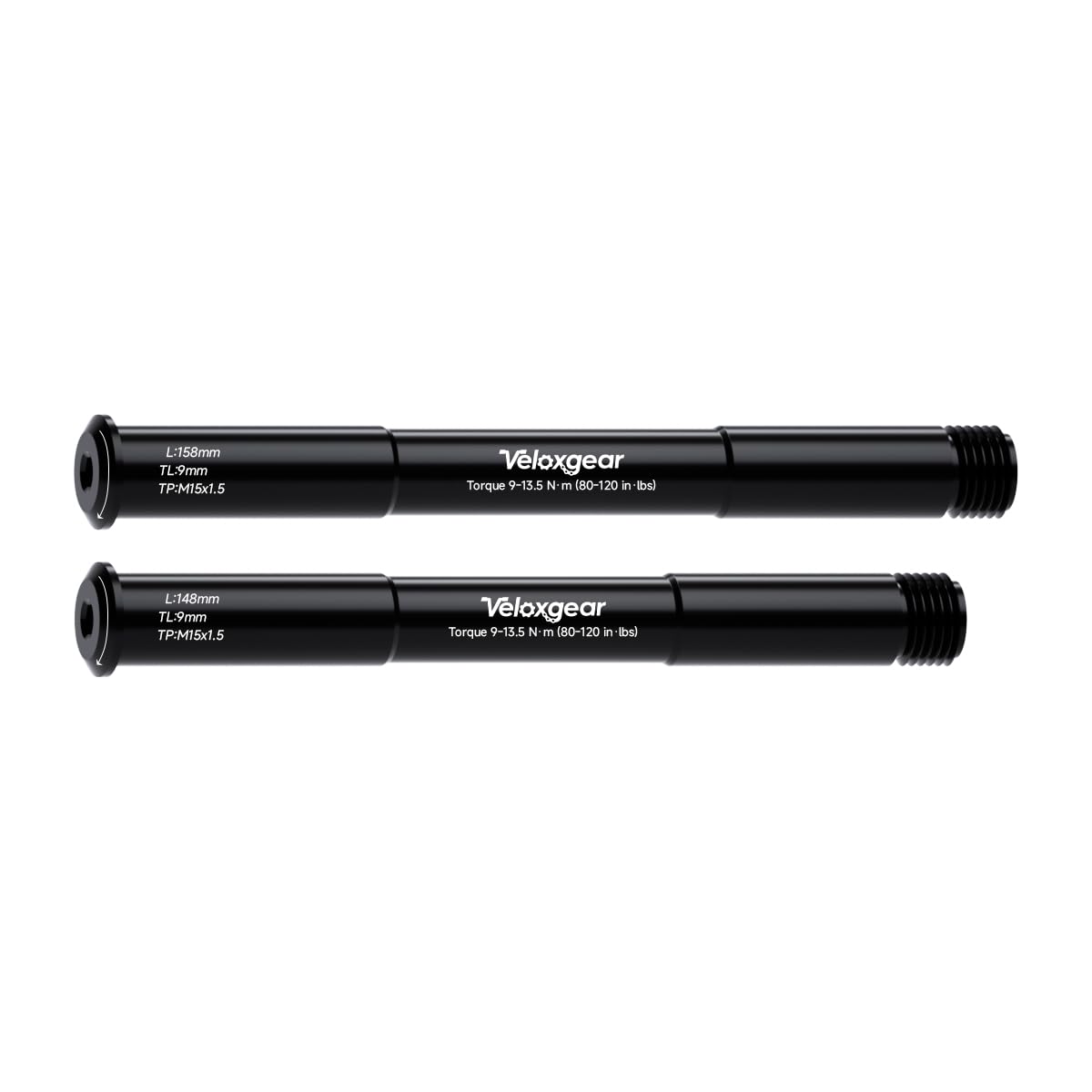 Veloxgear 15mm Hub Thru Axle for Rockshox Bike Suspension Frok, Hollow Lightweight Aluminum Alloy Material, M15 Thread Diameter x 1.5mm Thread Pitch, Compatible with Specifications: 15mm x 110mm