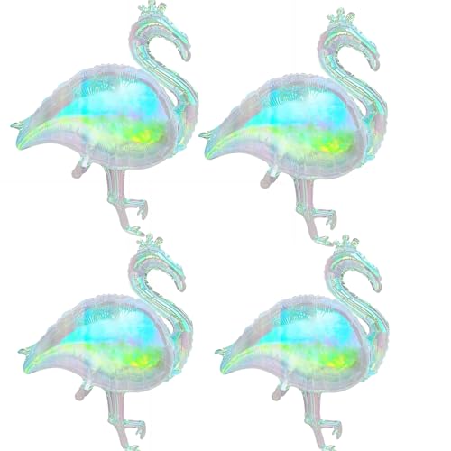 Ballons flamants roses irisés de fête tropicale et anniversaire enfant