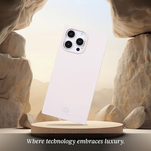 Image of COCOMII Rectangle for iPhone 15 Pro Max Case, Matte Ivory Silicone