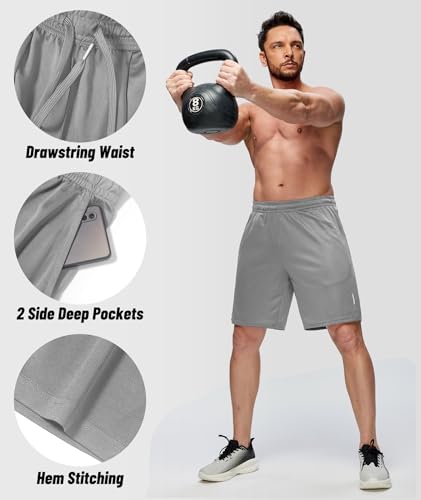 3-Pack Little Beauty Men's Athletic Fast Dry Shorts w/ Pockets - image 5