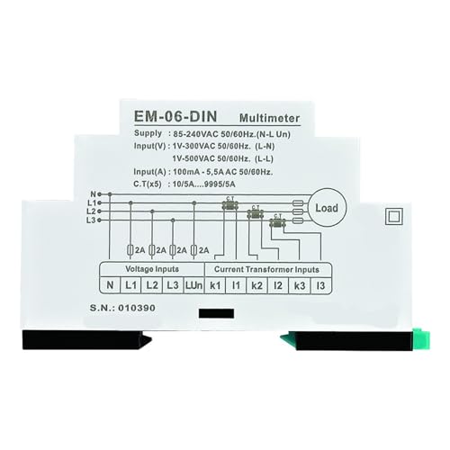 Multimètre triphasé EM-06-DIN résout les erreurs de rotation de phase et surcharges