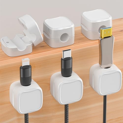 Guegine Cable Holder,6 PCS Charging Cable Magnetic Cable Organizer Storage Holder Magnetic Cable Holder Suitable Hide Phone Charging Cable for Bedside Tables Kitchen Appliances Office Supplies (White) Guegine Cable Holder,6 PCS Charging Cable Magnetic Cable Organizer Storage Holder Magnetic Cable Holder Suitable Hide Phone Charging Cable for Bedside Tables Kitchen Appliances Office Supplies (White)