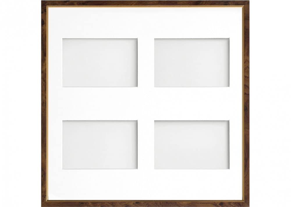 Frame Company Drayton Multi Aperture Photo Frame, Walnut, 40x40cm for 6x4 inch (x4)