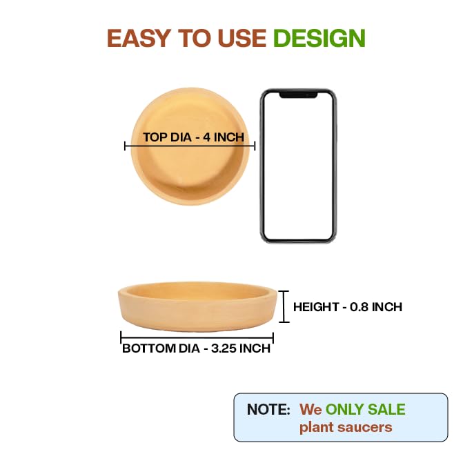 Village Decor Terracotta Saucer/Tray/Base Plate Planter Tray - Pack of 4(Dia-7 inch) 1