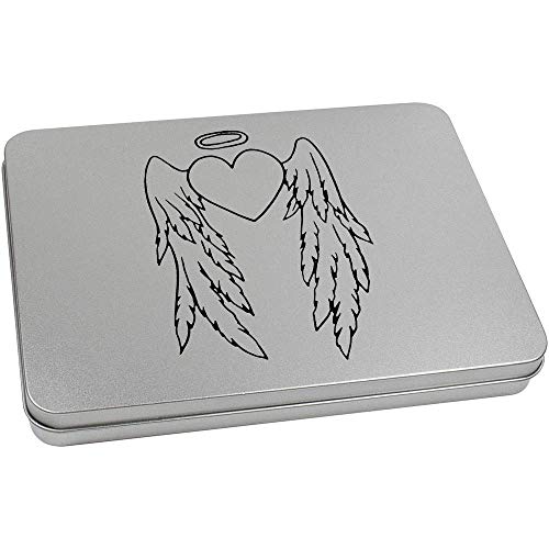 220mm 'Angel Winged Heart' Metal Hinged Tin/Storage Box (TT00121561)