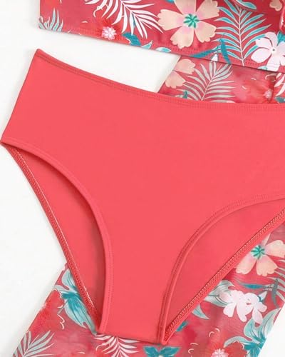 Image of Girls 3 Piece Bikini Sets Kids Swimsuit Rash Guard Pants Bathing Suit Girl Swimwear Sets for Summer Quick Dry