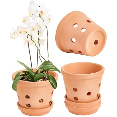 vensovo Terracotta Orchid Pots Cover