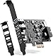 YEELIYA USB PCIe Karte 6 Port (2 Type A, 2 USB C, Type E (A Key), 19Pin 3.0 Header) PCI Express Adapter Hub Erweiterungskarte 5Gpbs für Desktop PC Windows XP/7/8/10
