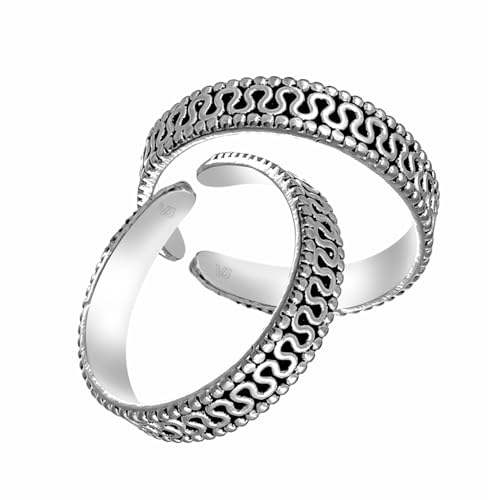 Image of Exclusive 925 Sterling Silver Toe Rings for Women | Gift for Women and Girls | Bichiya | Certificate of Authenticity|Adjustable