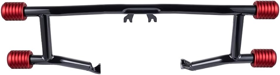 Advanblack Highway Footpeg Crash Bar Protek Performance Two Step Engine Guard Sliders for Harley Touring (Sliders Red CNC)