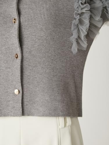 FRAY I.D ショルダーチュールフリルニットカーディガン ショルダーチュールフリルニットカーディガン(カーディガン)｜トップス