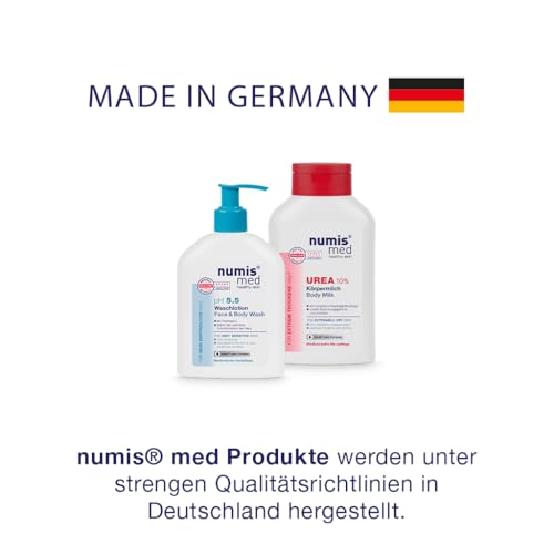 numis med Shampoo mit 5% Urea - Hautberuhigendes Haarshampoo für extrem trockene, zu Juckreiz neigende Kopfhaut - vegane Haarpflege ohne Silikone, Parabene & Mineralöl - Haar Shampoo (1x 200 ml)
