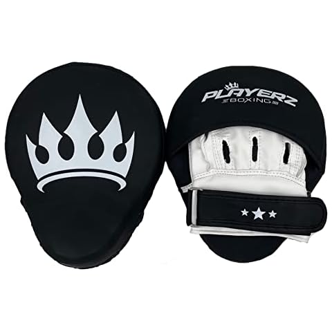 Playerz Boxing Crown Focus Pads MMA Speed Target Mitts Curved Punching Jab Mitts Coaching Strike Hand Pads Cover